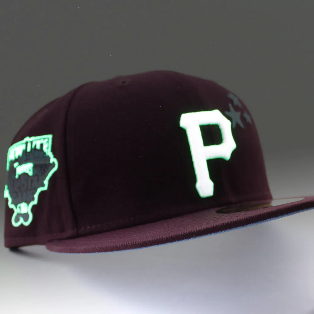 Pittsburgh Pirates 2006 All-Star Game 59Fifty New Era Fitted Hat (GITD Maroon Sky Blue Under Brim)