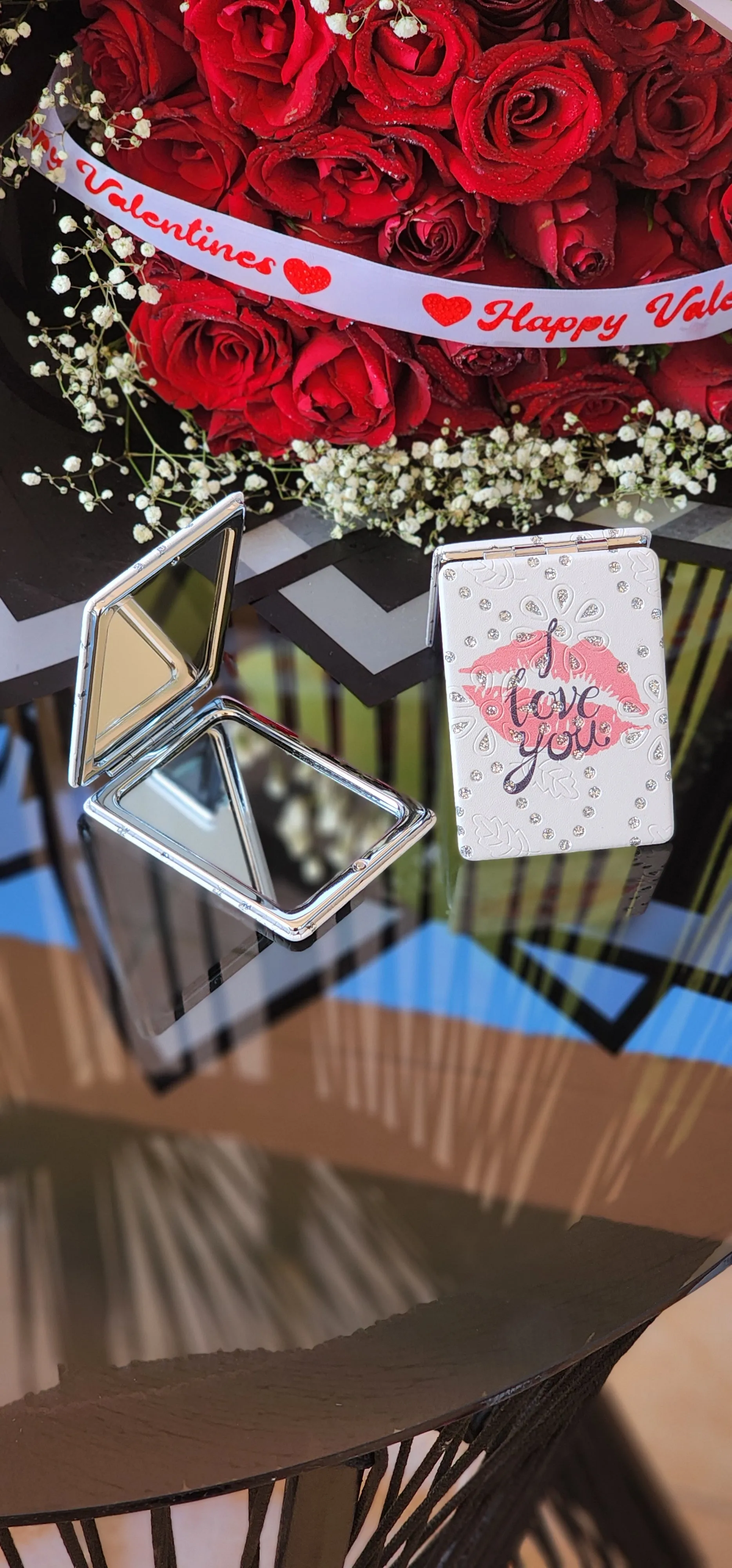Pocket mirror cute love shiny