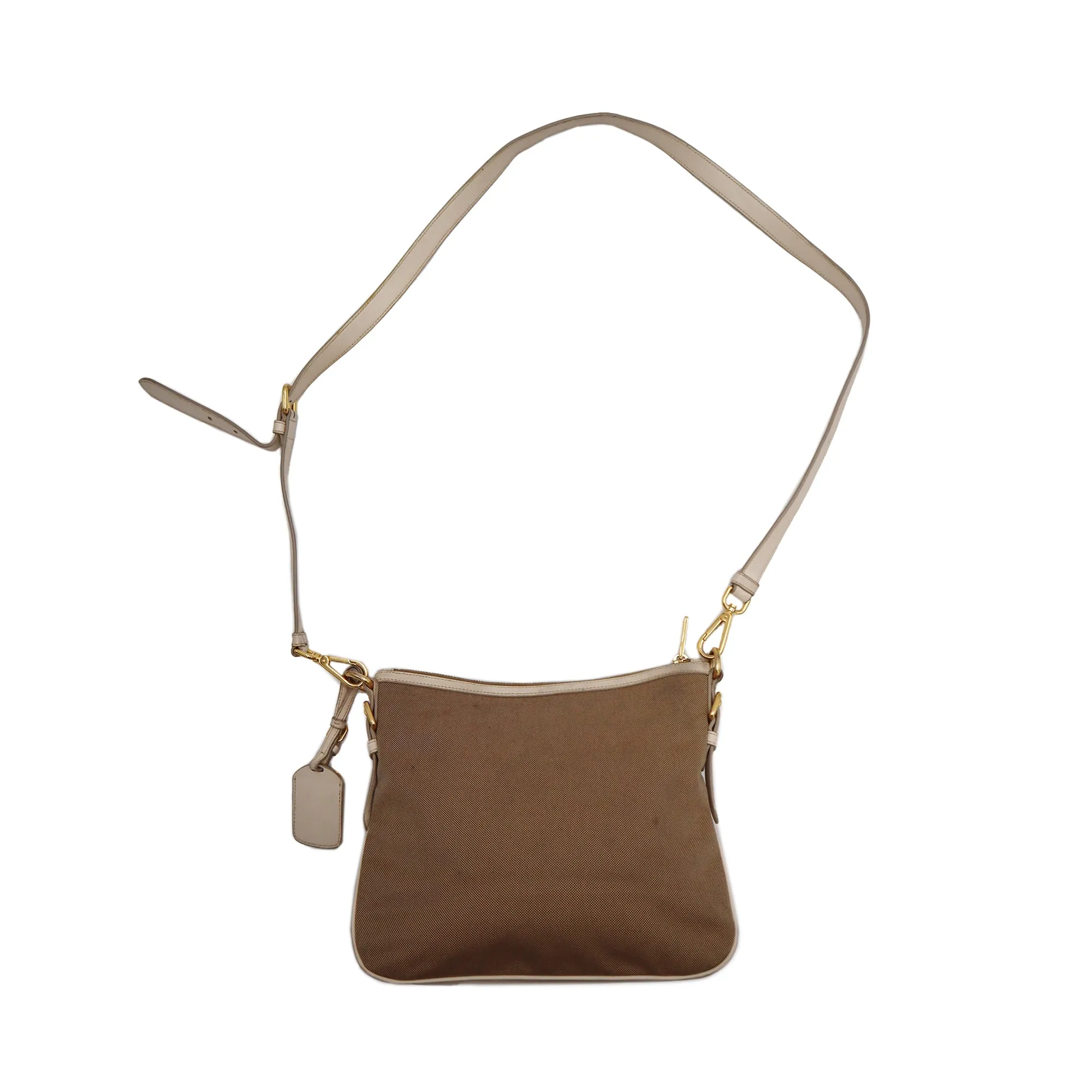 Prada Logo Jacquard Canvas Shoulder Bag