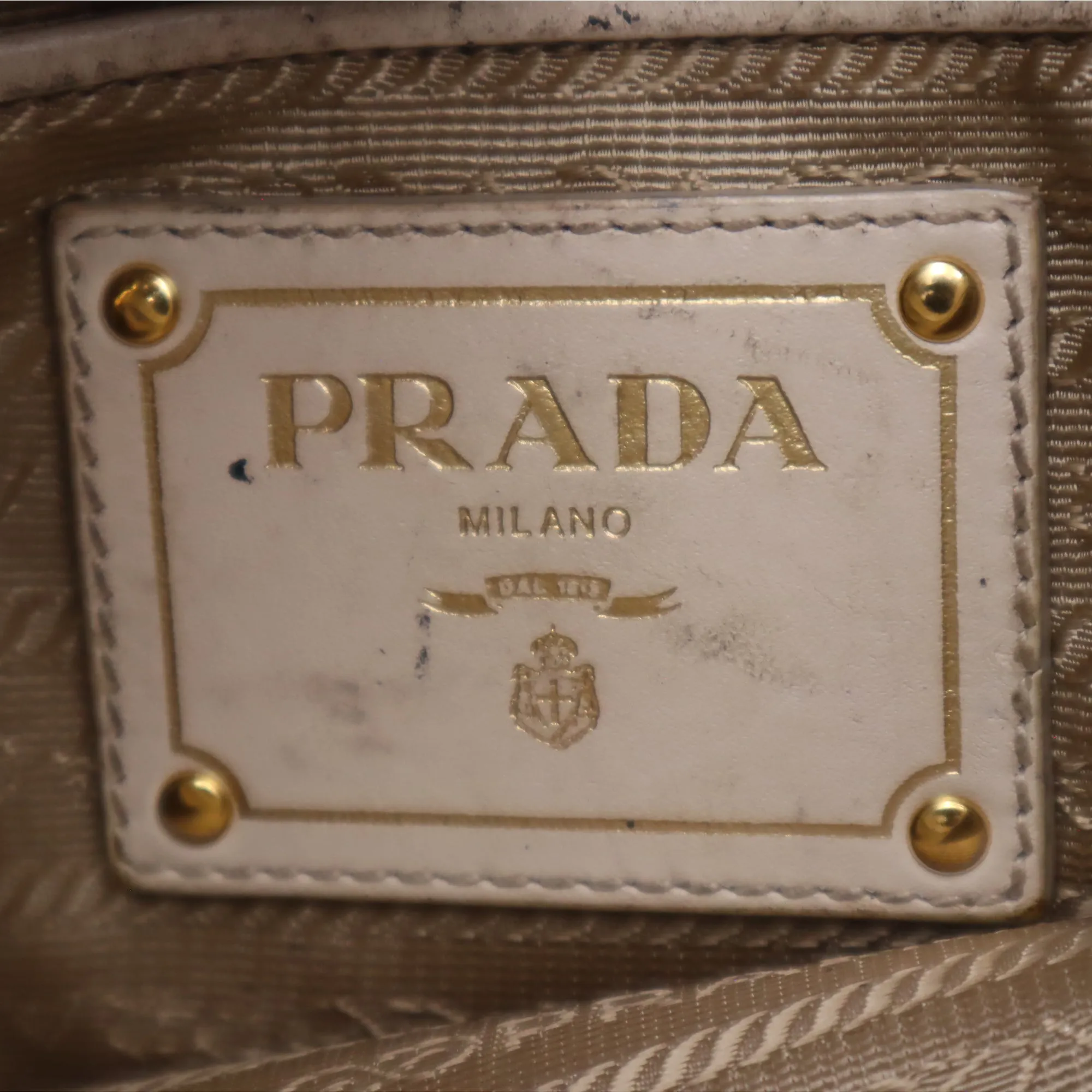 Prada Logo Jacquard Canvas Shoulder Bag