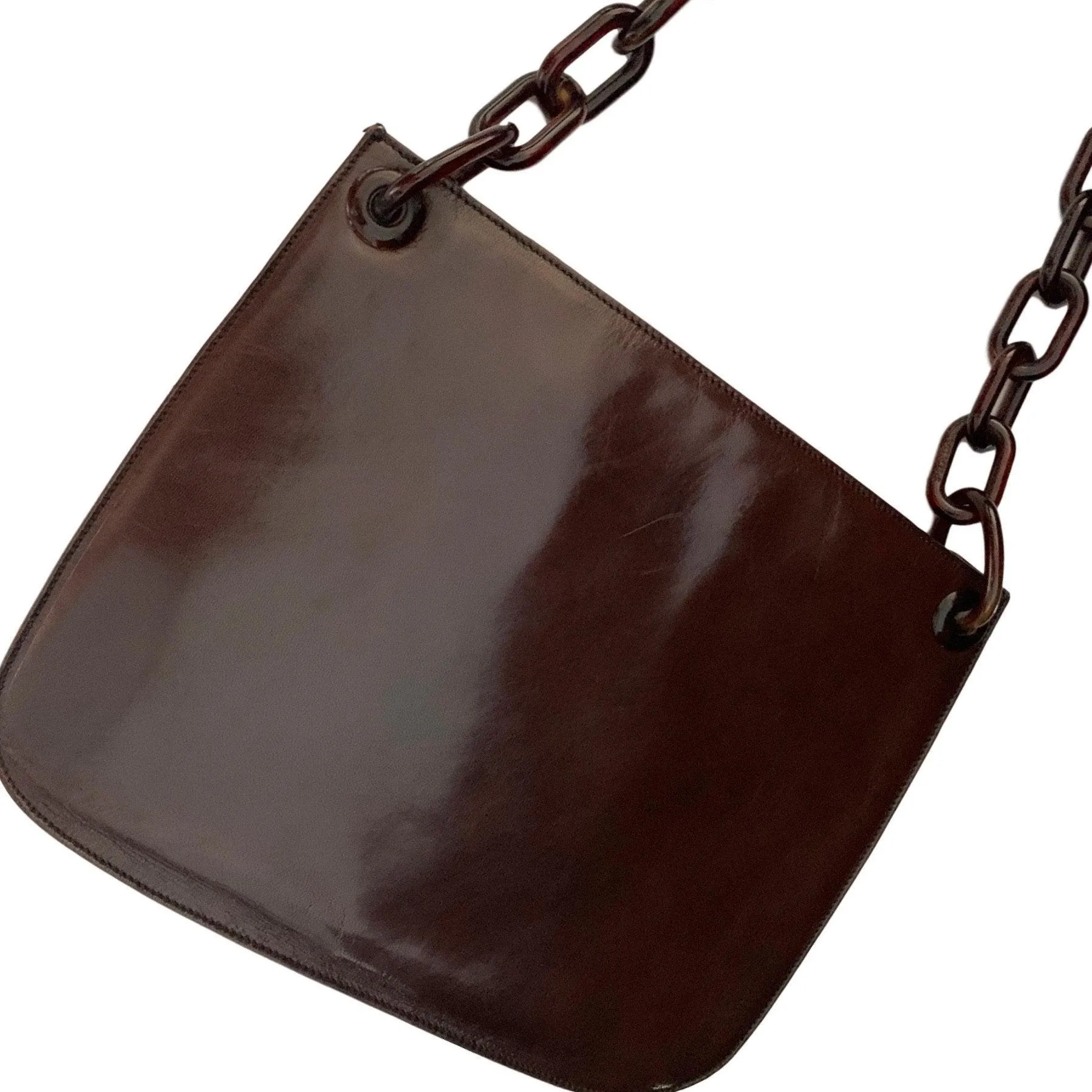 Prada Logo Plastic Chain Shoulder Bag