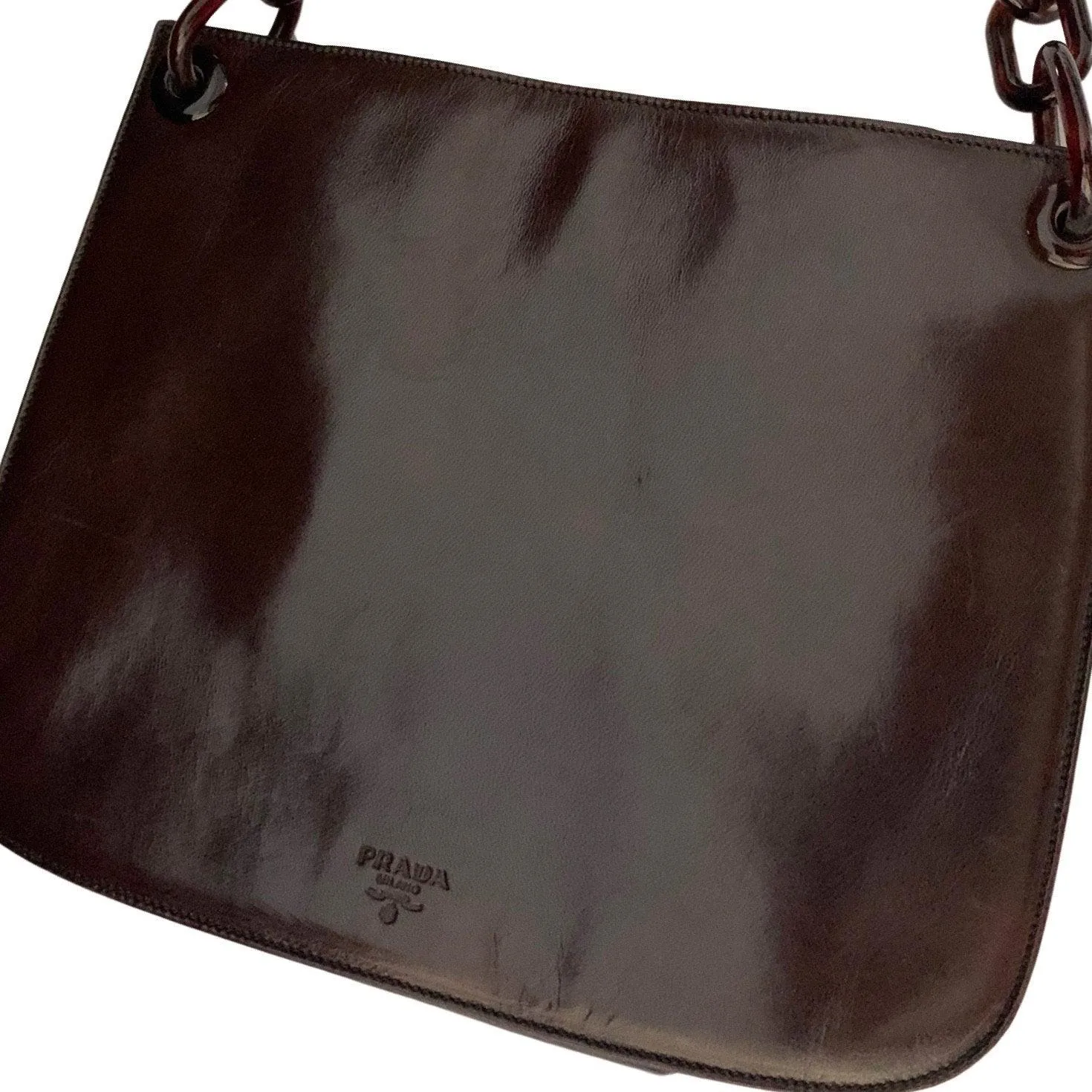 Prada Logo Plastic Chain Shoulder Bag
