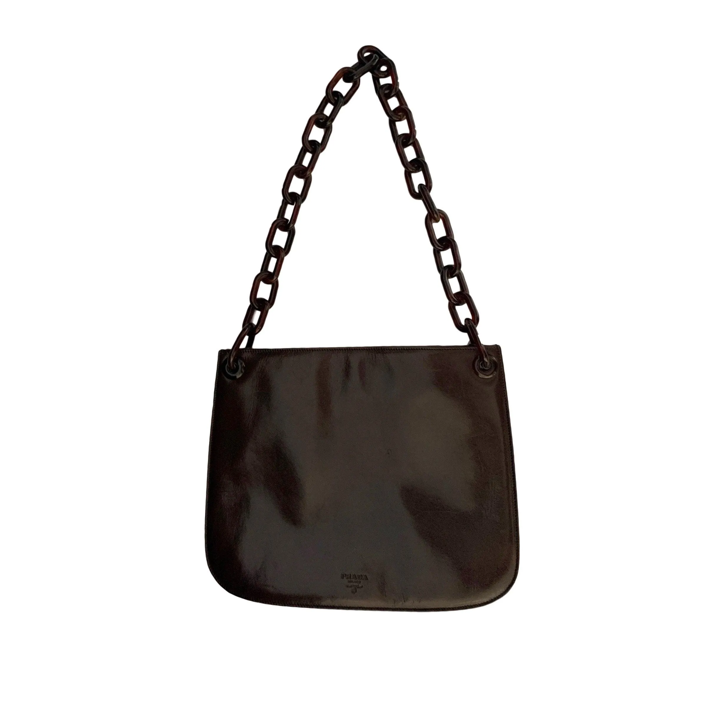 Prada Logo Plastic Chain Shoulder Bag