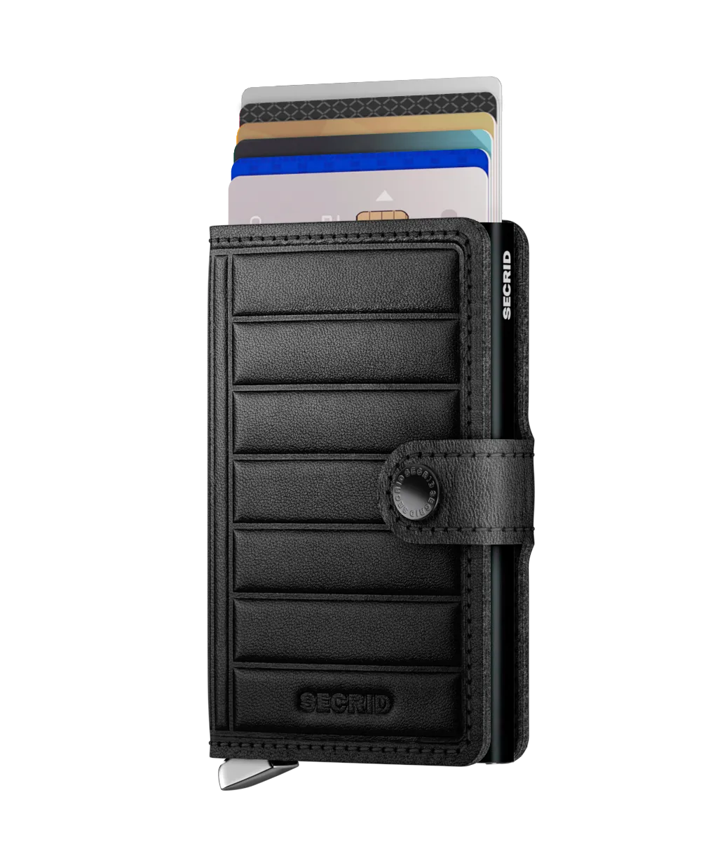 Premium Miniwallet Emboss Lines Black