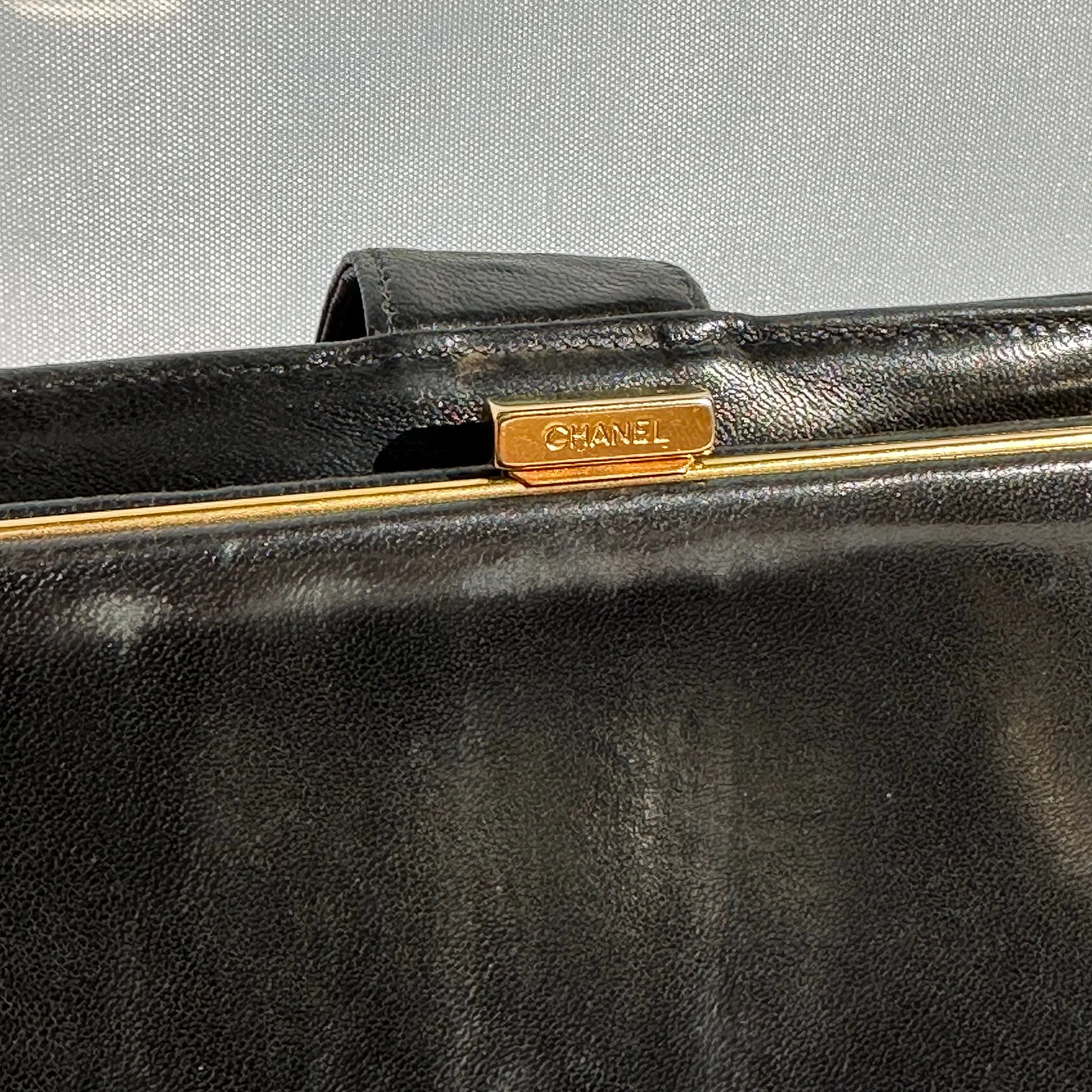 PREOWNED Chanel Long Leather Wallet in Black
