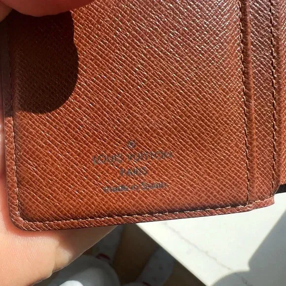 PREOWNED Louis Vuitton Brown Monogram Kiss Lock Wallet