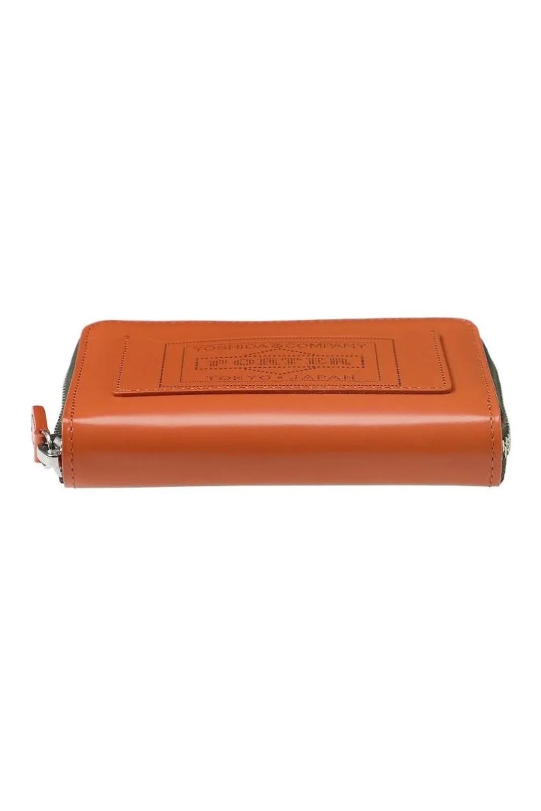 PS Leather Wallet Zip Multi Wallet(Glass Leather) Black/Orange