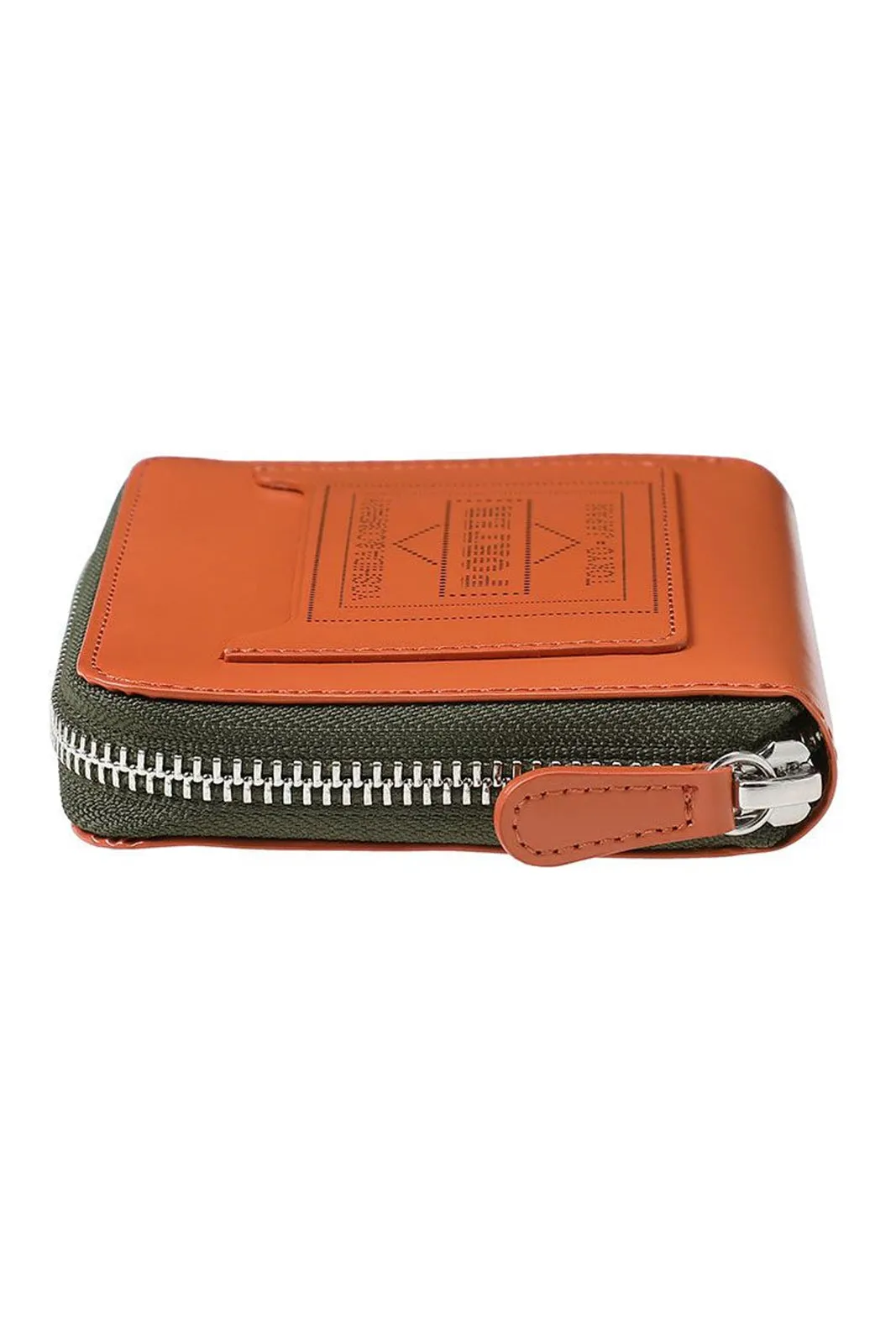 PS Leather Wallet Zip Multi Wallet(Glass Leather) Black/Orange