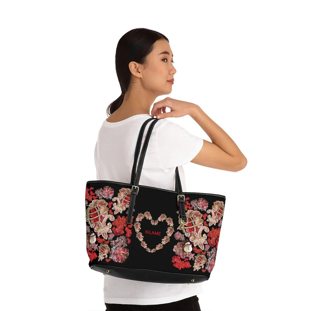 PU Leather Shoulder Bag 'Holidays Heart'