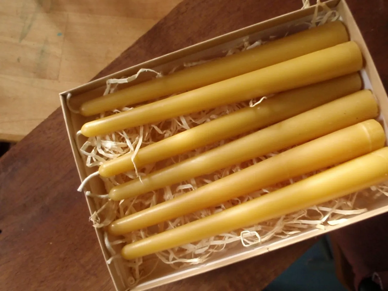 pure beeswax taper candles