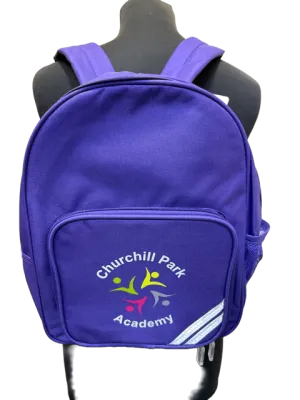 Purple Backpack with Churchill Park Printed Logo