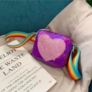 Purple Rainbow Heart Crossbody