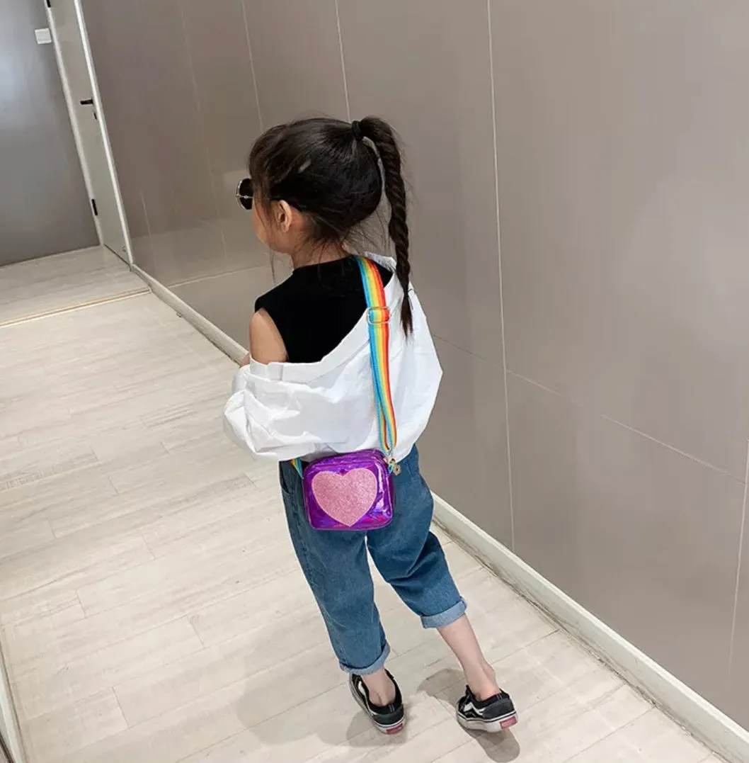 Purple Rainbow Heart Crossbody