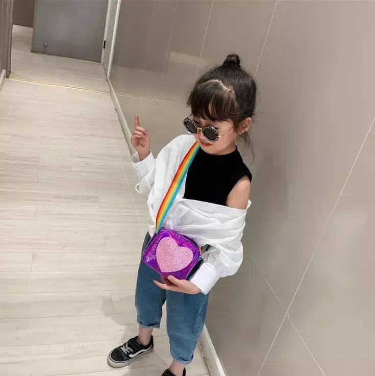 Purple Rainbow Heart Crossbody