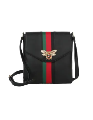 Queen Bee Stripe Crossbody Bag