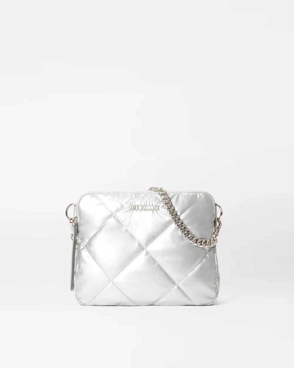 Quilted Madison Crossbody | Matte Silver