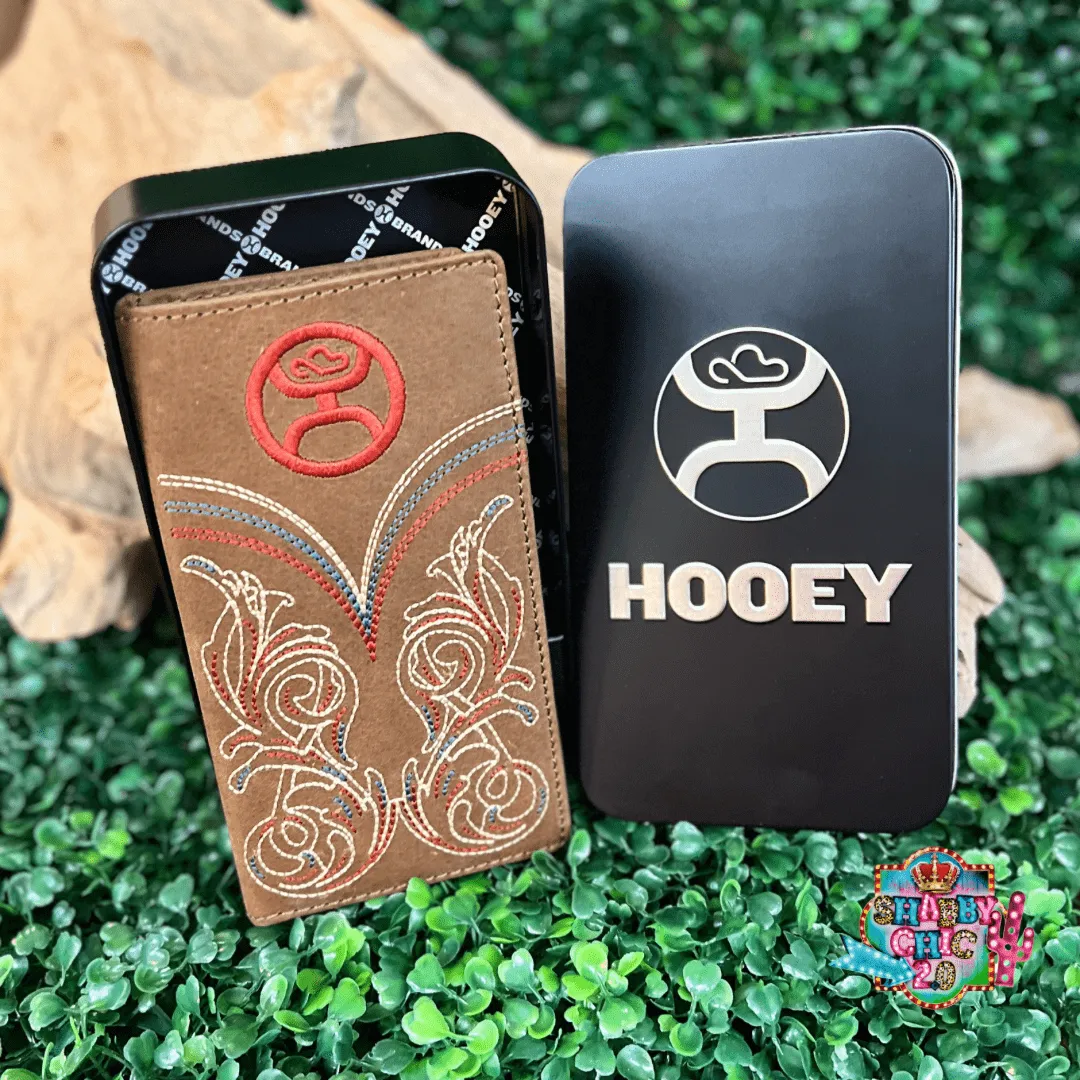 "RANGER" TAN W/EMBROIDERED ACCENTS RODEO HOOEY WALLET