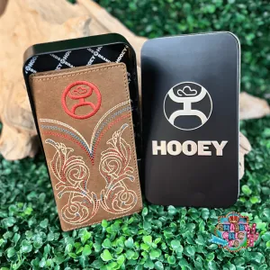 "RANGER" TAN W/EMBROIDERED ACCENTS RODEO HOOEY WALLET