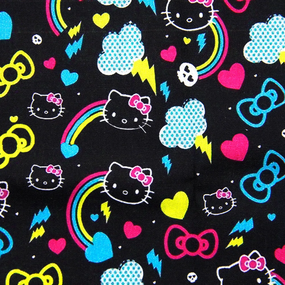 rainbow color heart love cloud printed fabric