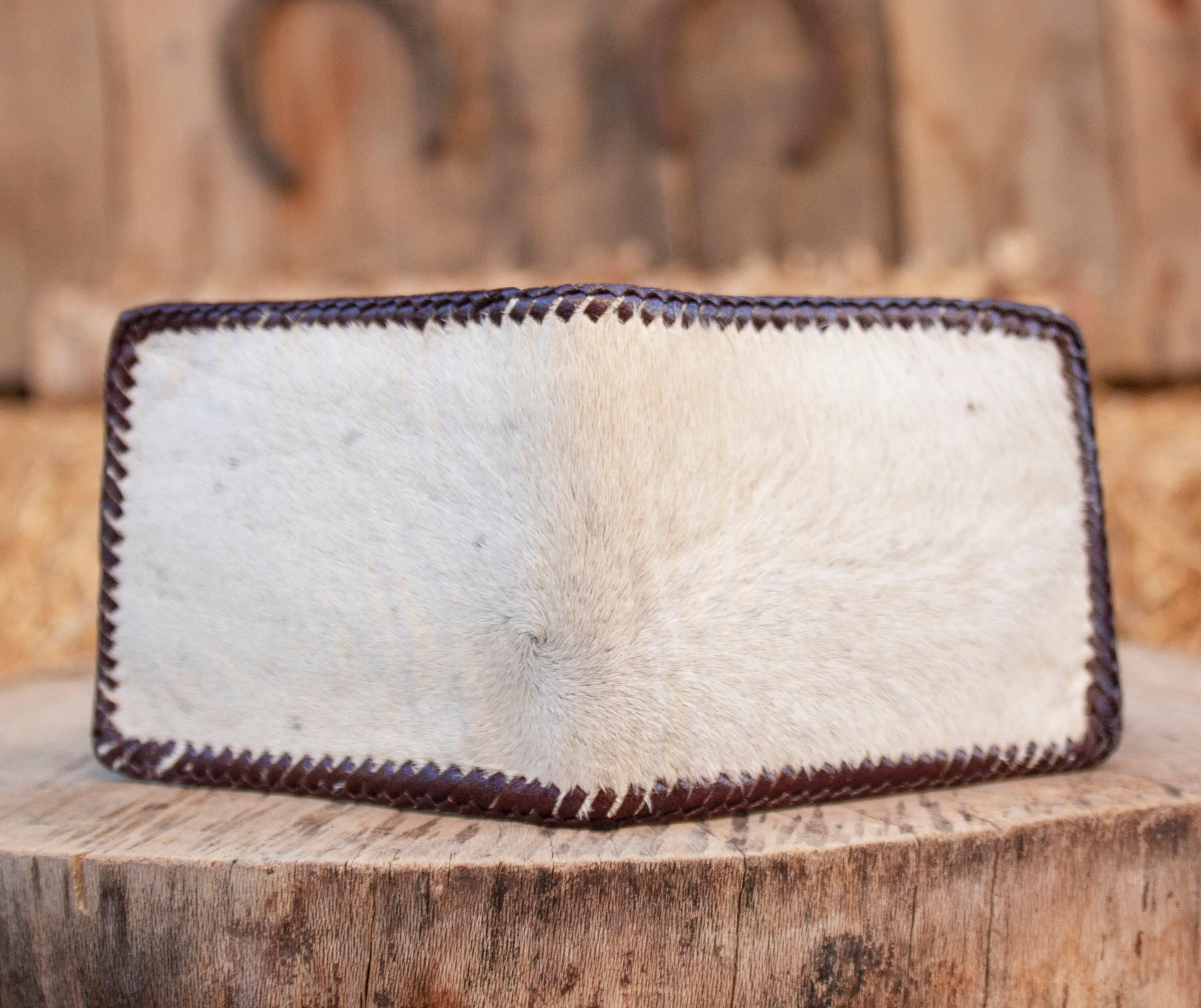 Real COWHIDE NATURAL HAIR cowboy leather western wallet