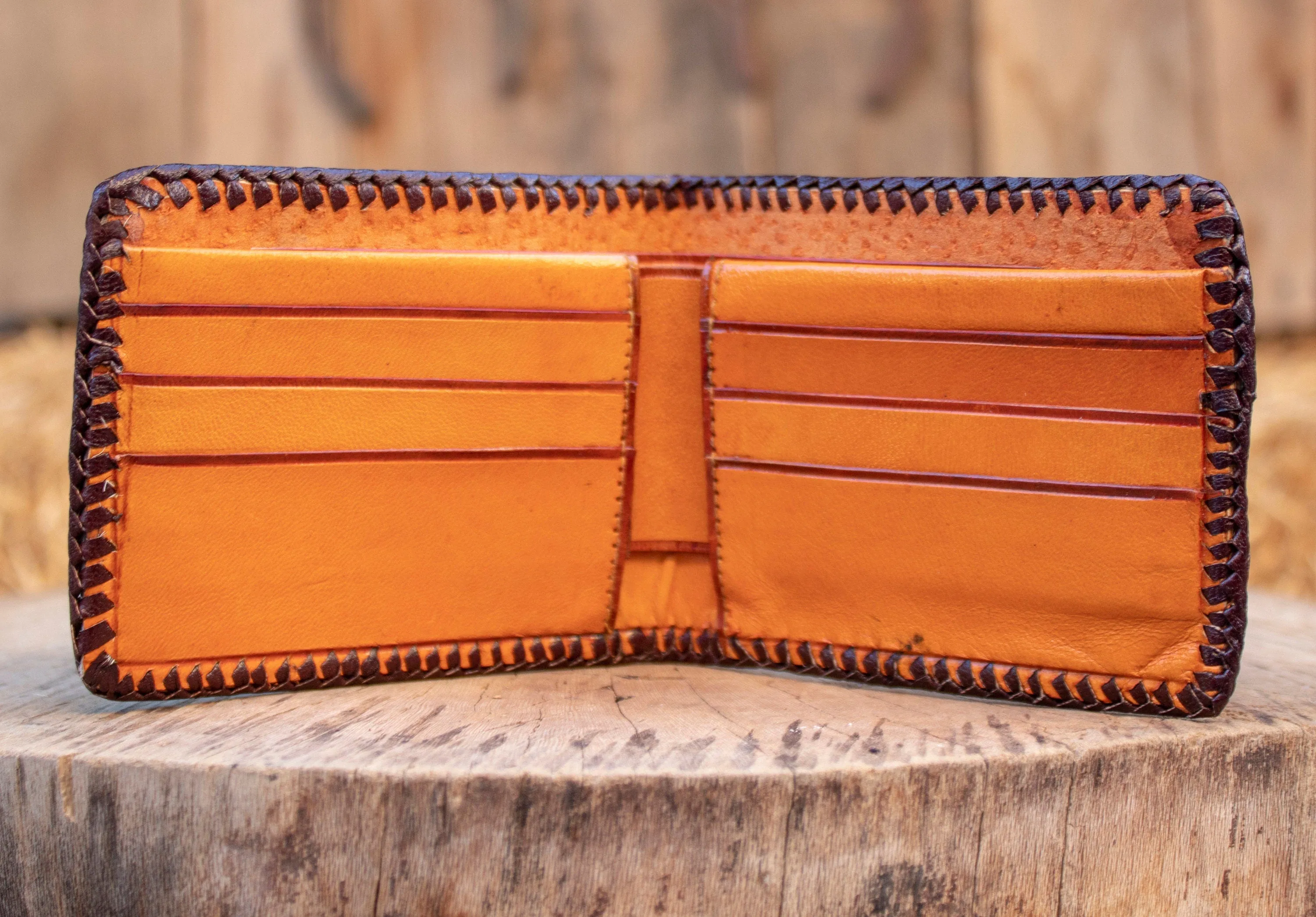 Real COWHIDE NATURAL HAIR cowboy leather western wallet