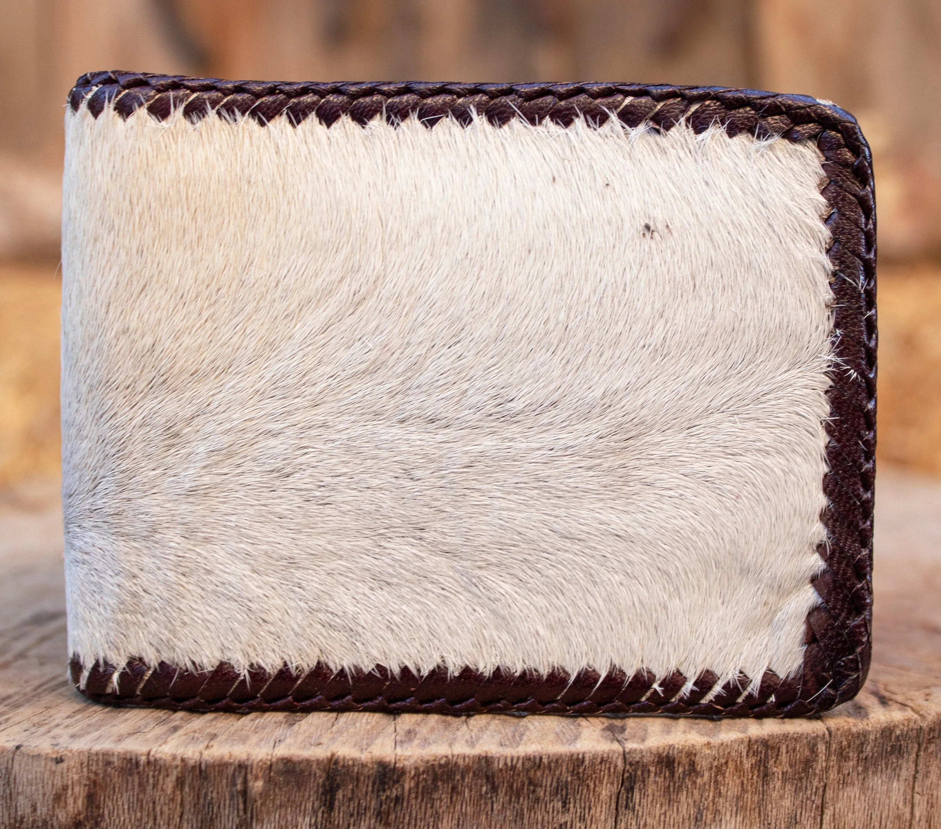 Real COWHIDE NATURAL HAIR cowboy leather western wallet