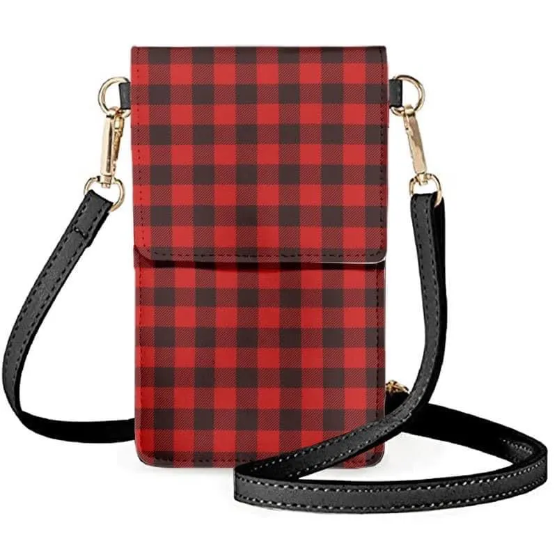 Red Plaid Phone Crossbody Bag Preorder - Closing 5/5 - ETA Early June