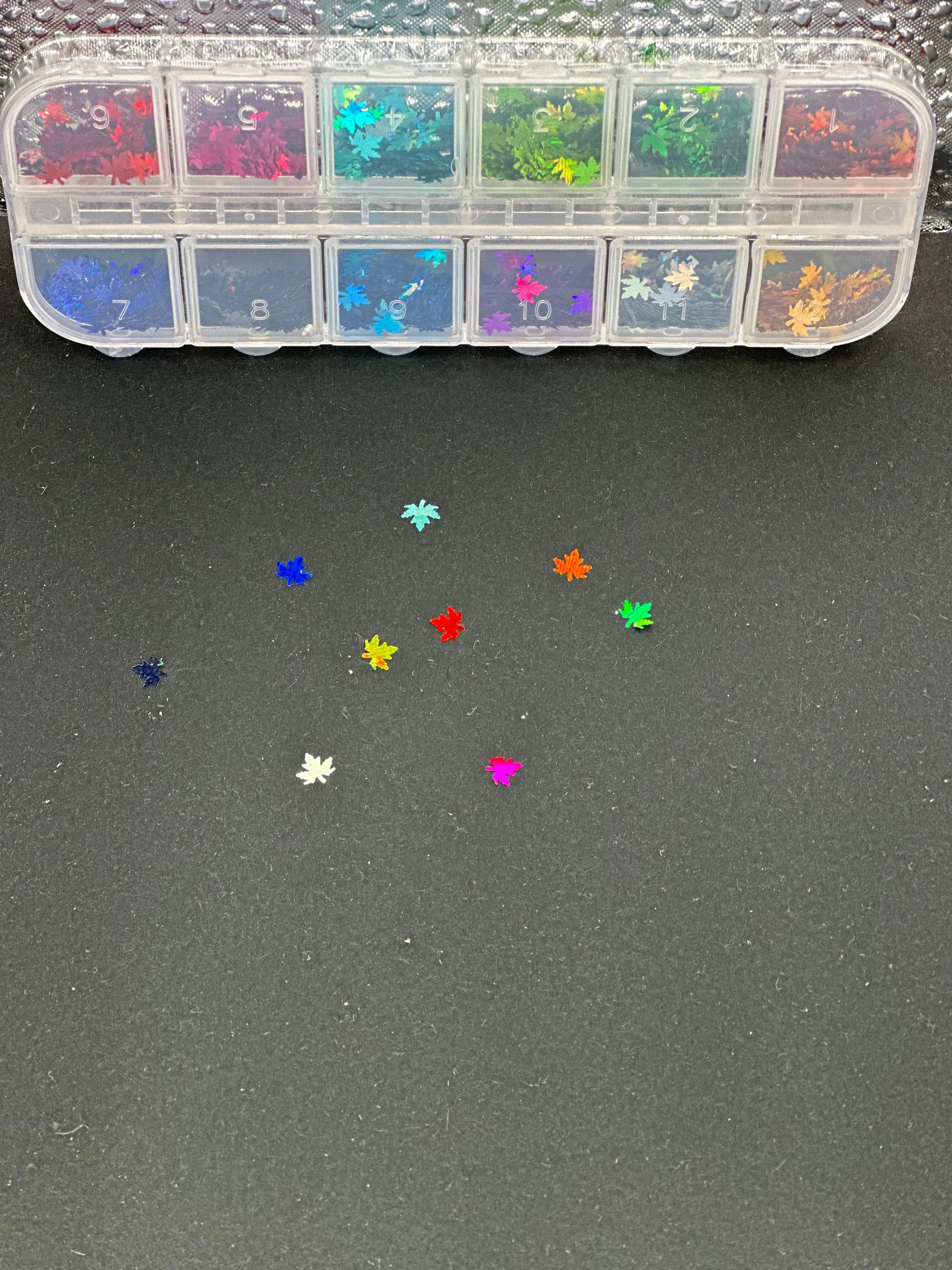 Reflective Leaves Sequins Nail Glitter - 12 Styles Box #2