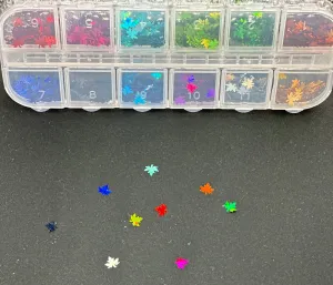 Reflective Leaves Sequins Nail Glitter - 12 Styles Box #2