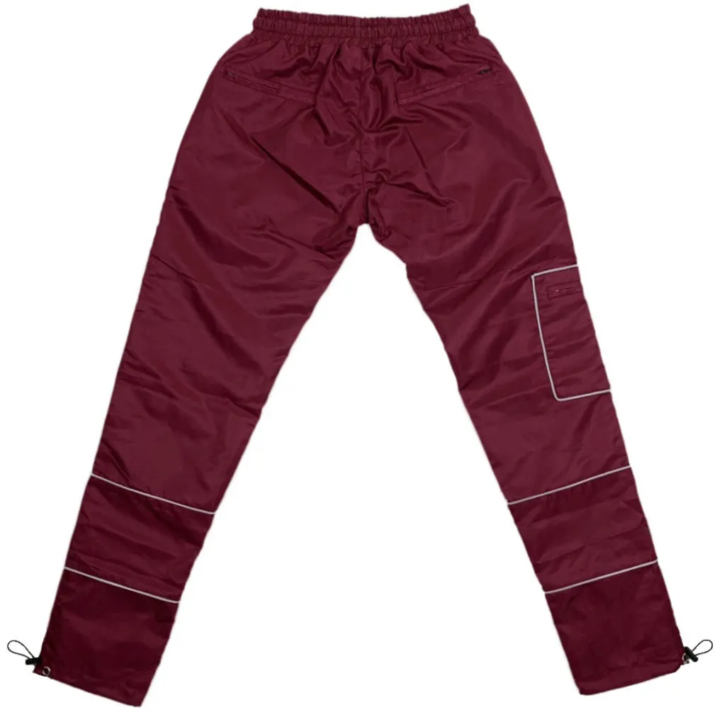 Reflective Nylon Pant - Burgundy