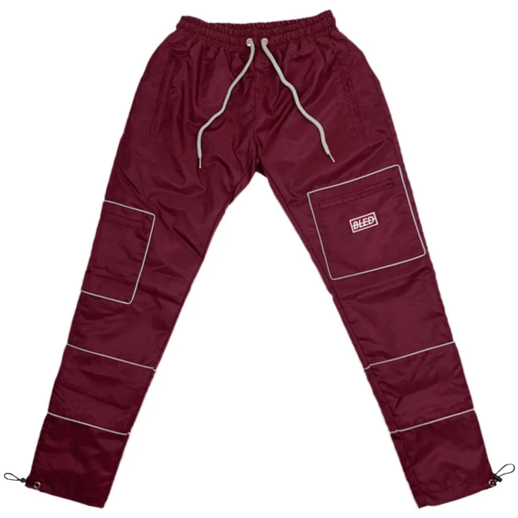 Reflective Nylon Pant - Burgundy
