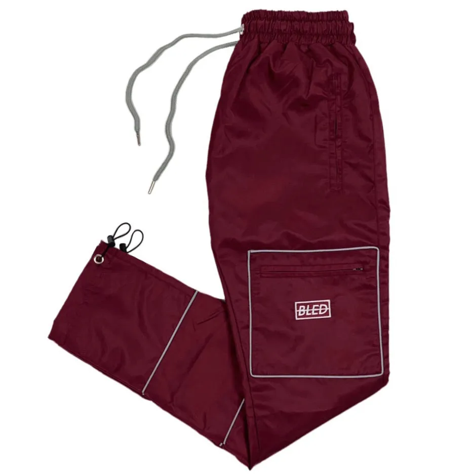 Reflective Nylon Pant - Burgundy