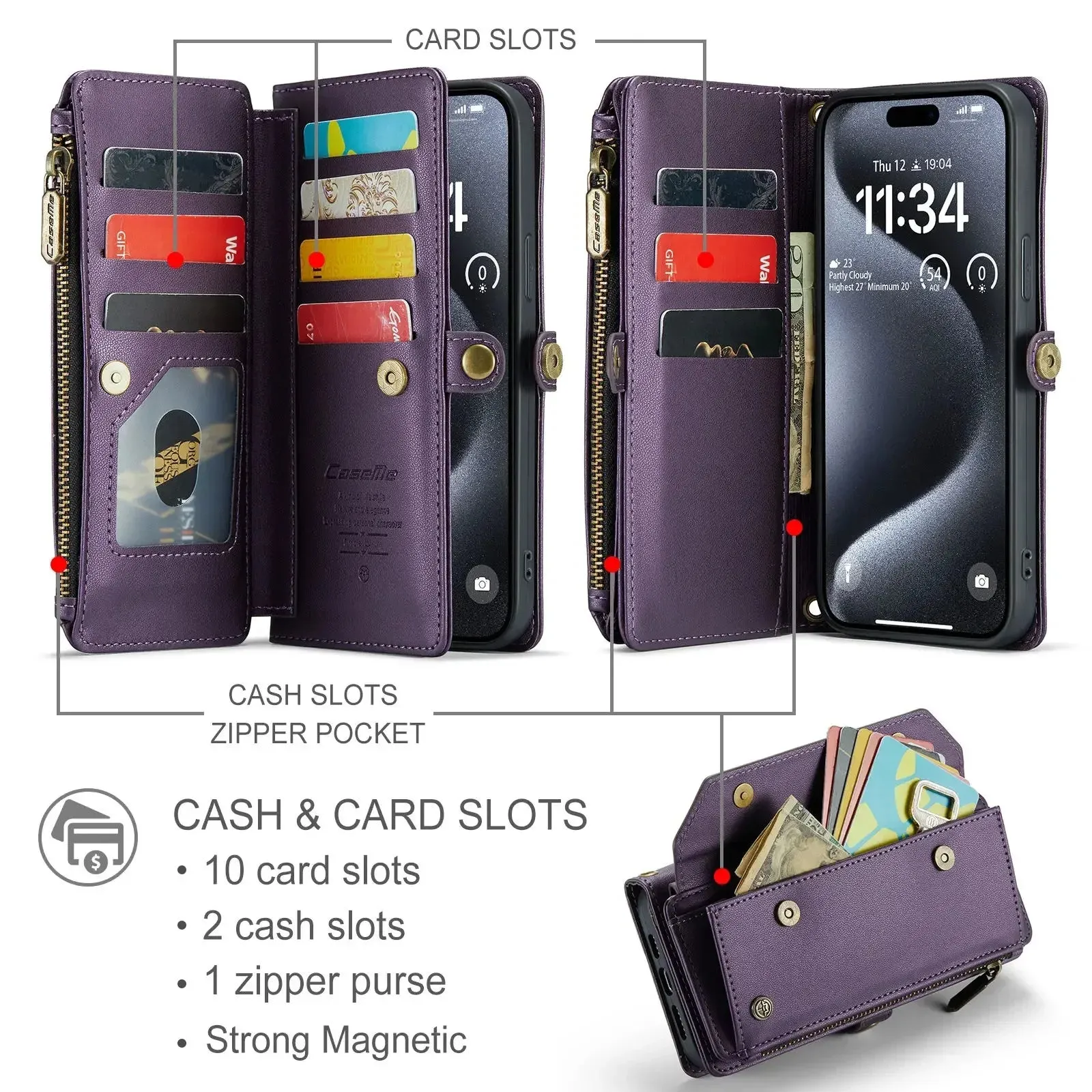 RFID Crossbody Leather Wallet Phone Case