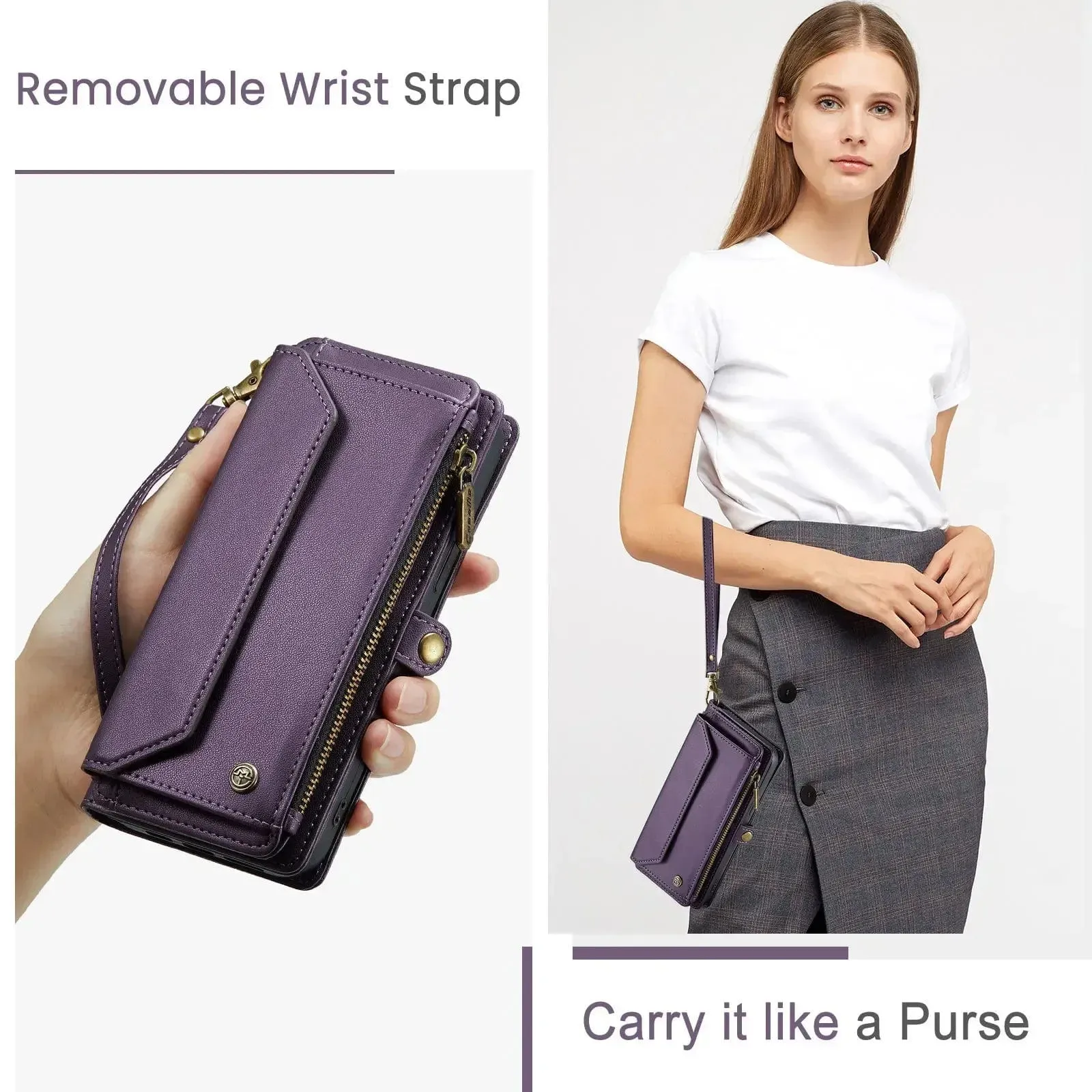RFID Crossbody Leather Wallet Phone Case