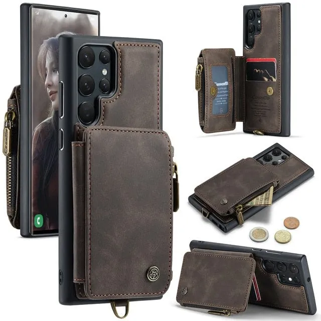 RFID Leather Wallet Case For Samsung