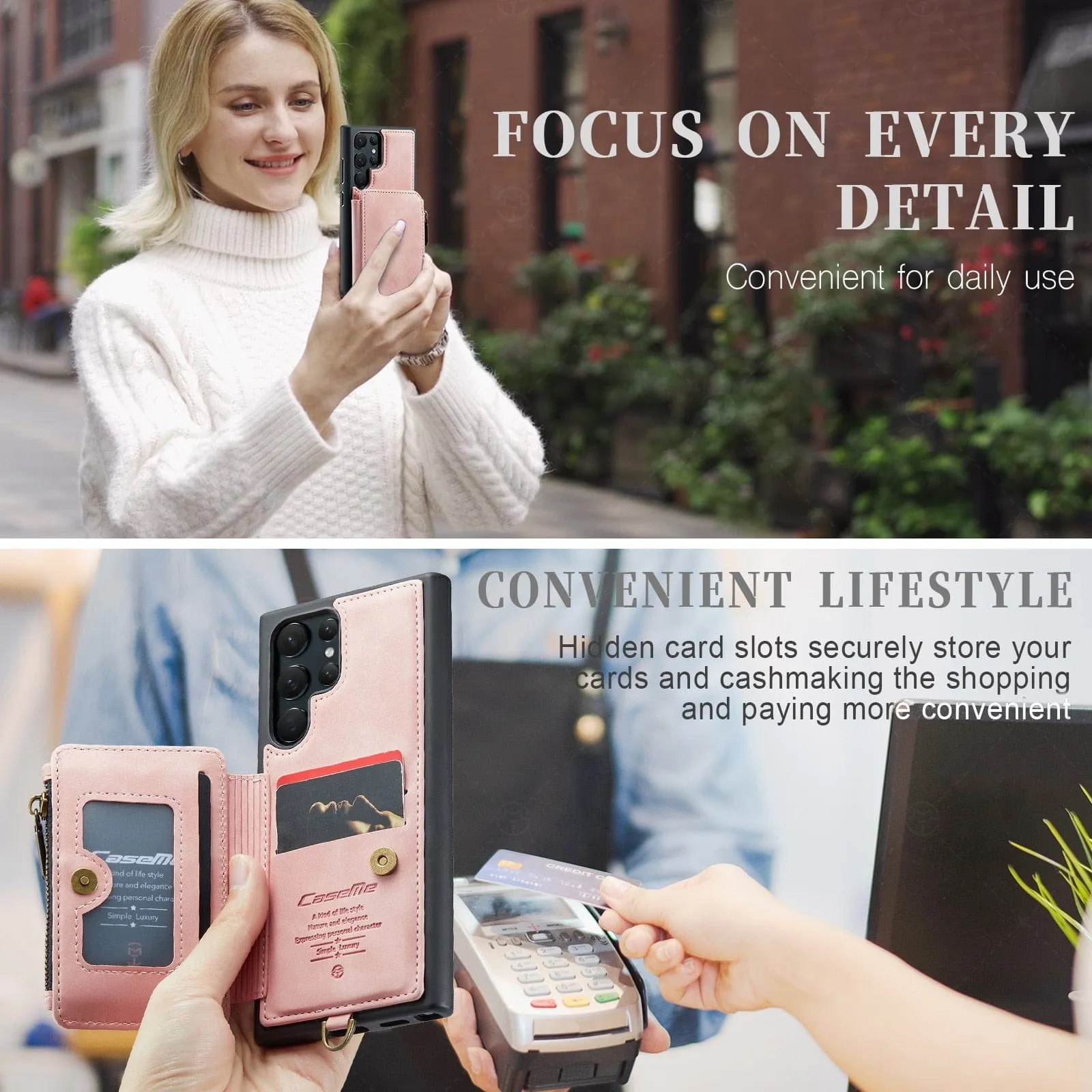 RFID Leather Wallet Case For Samsung