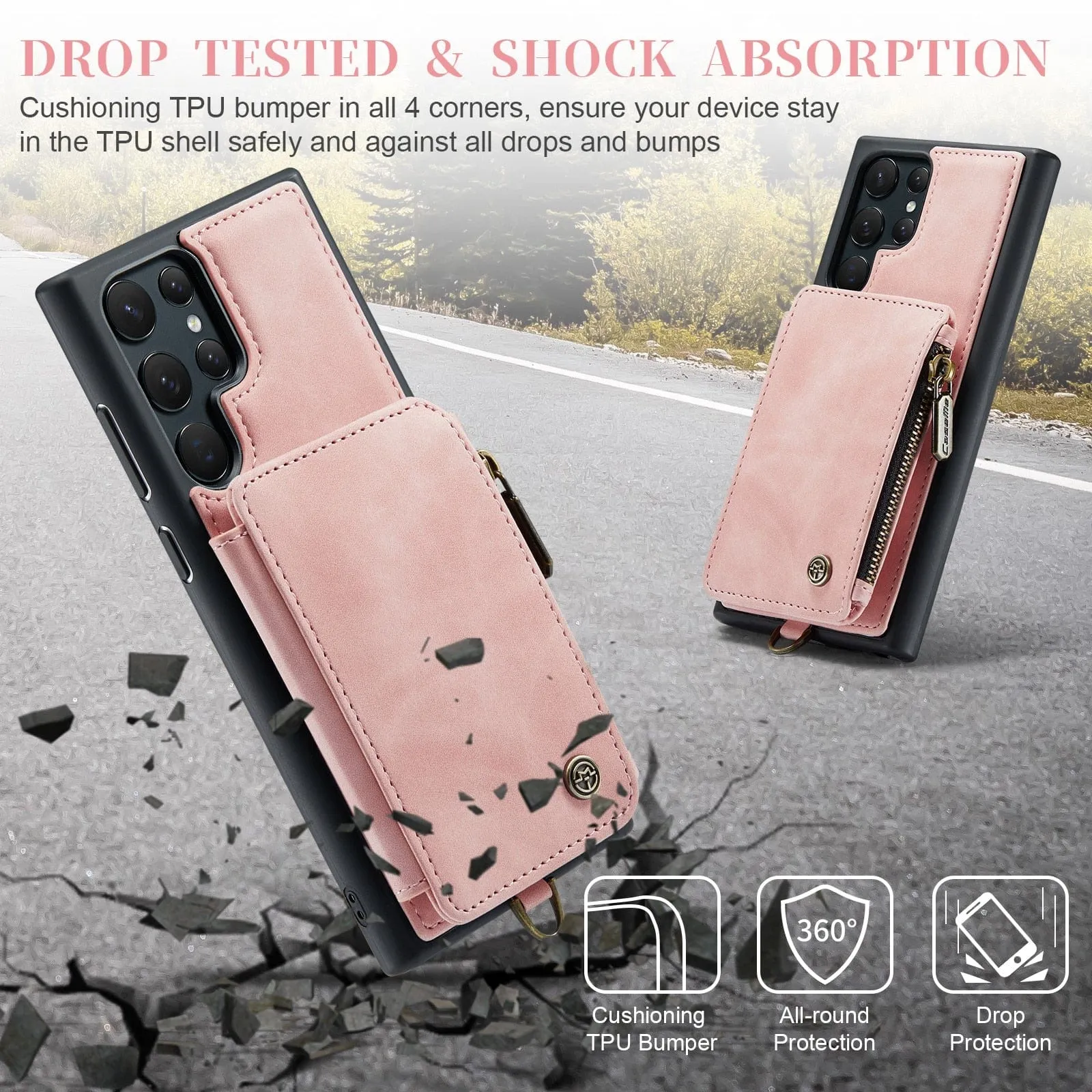 RFID Leather Wallet Case For Samsung