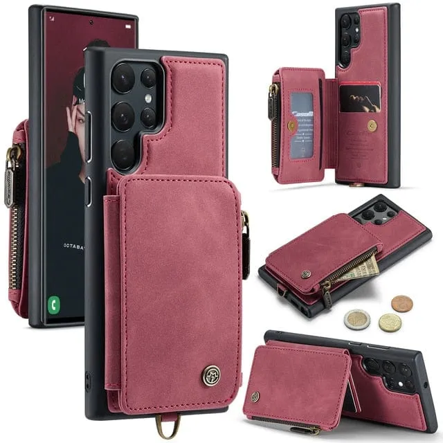 RFID Leather Wallet Case For Samsung