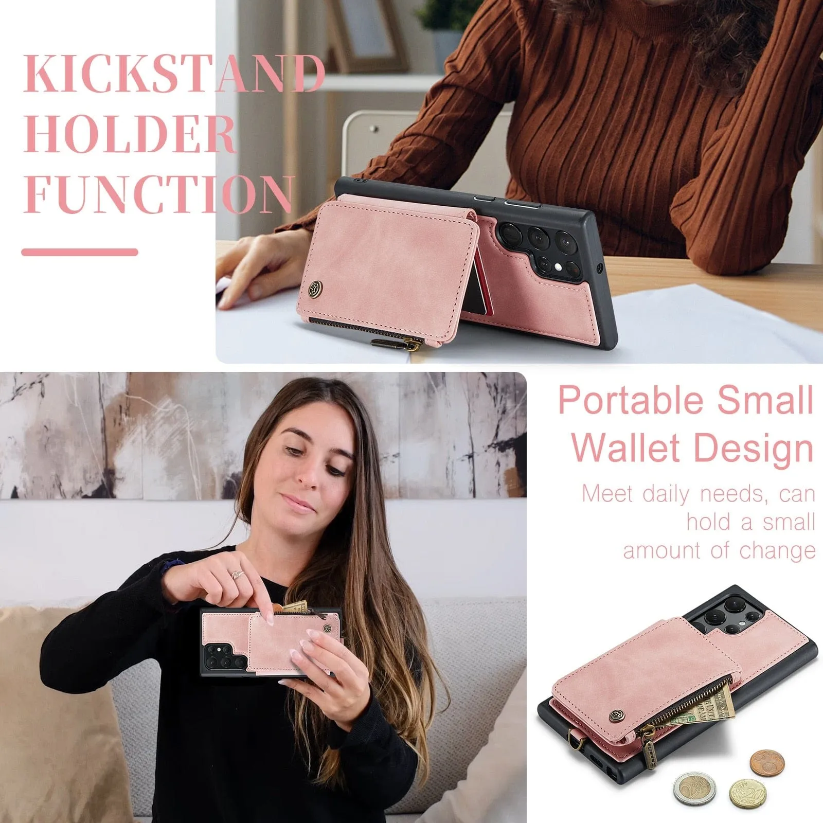 RFID Leather Wallet Case For Samsung