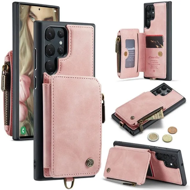 RFID Leather Wallet Case For Samsung
