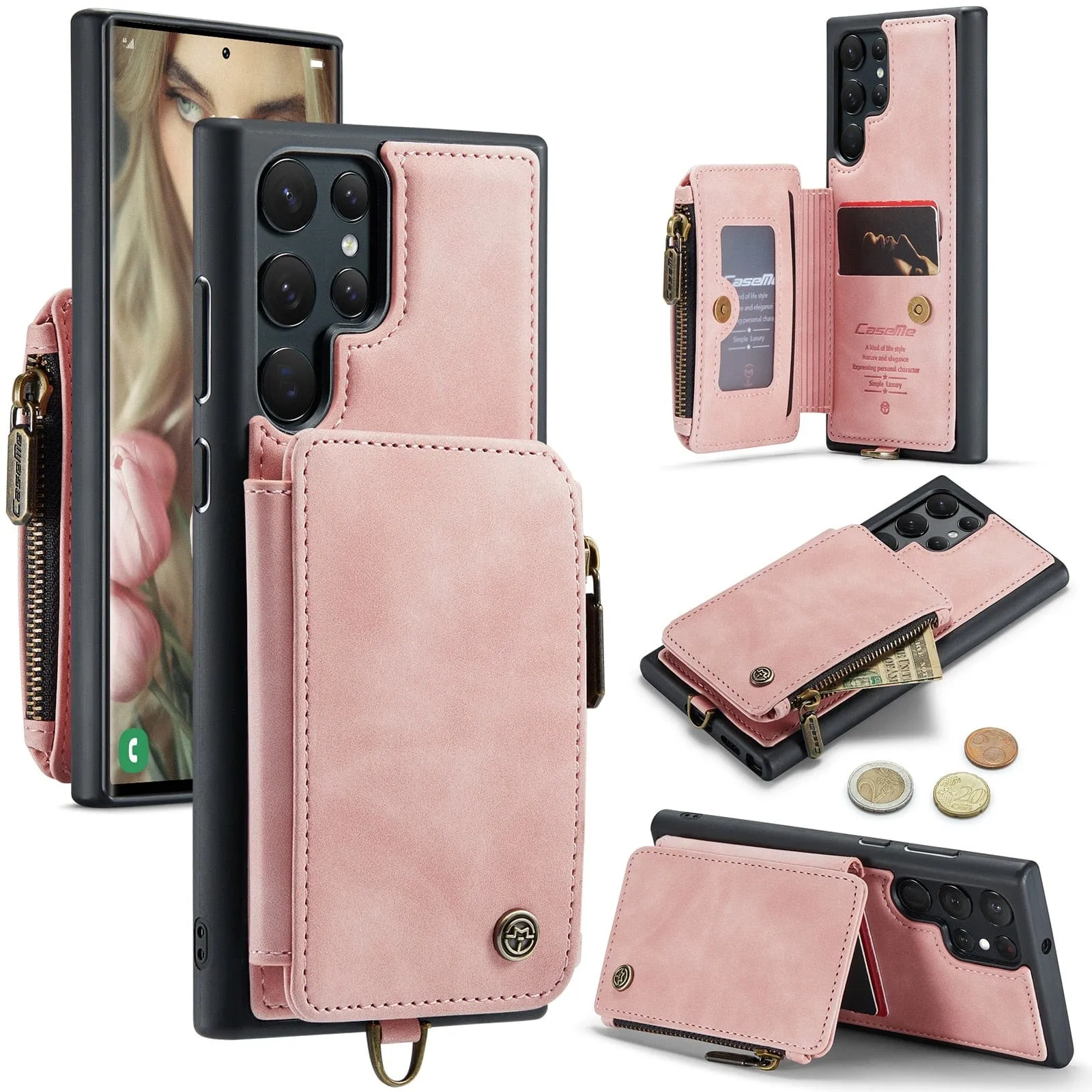 RFID Leather Wallet Case For Samsung