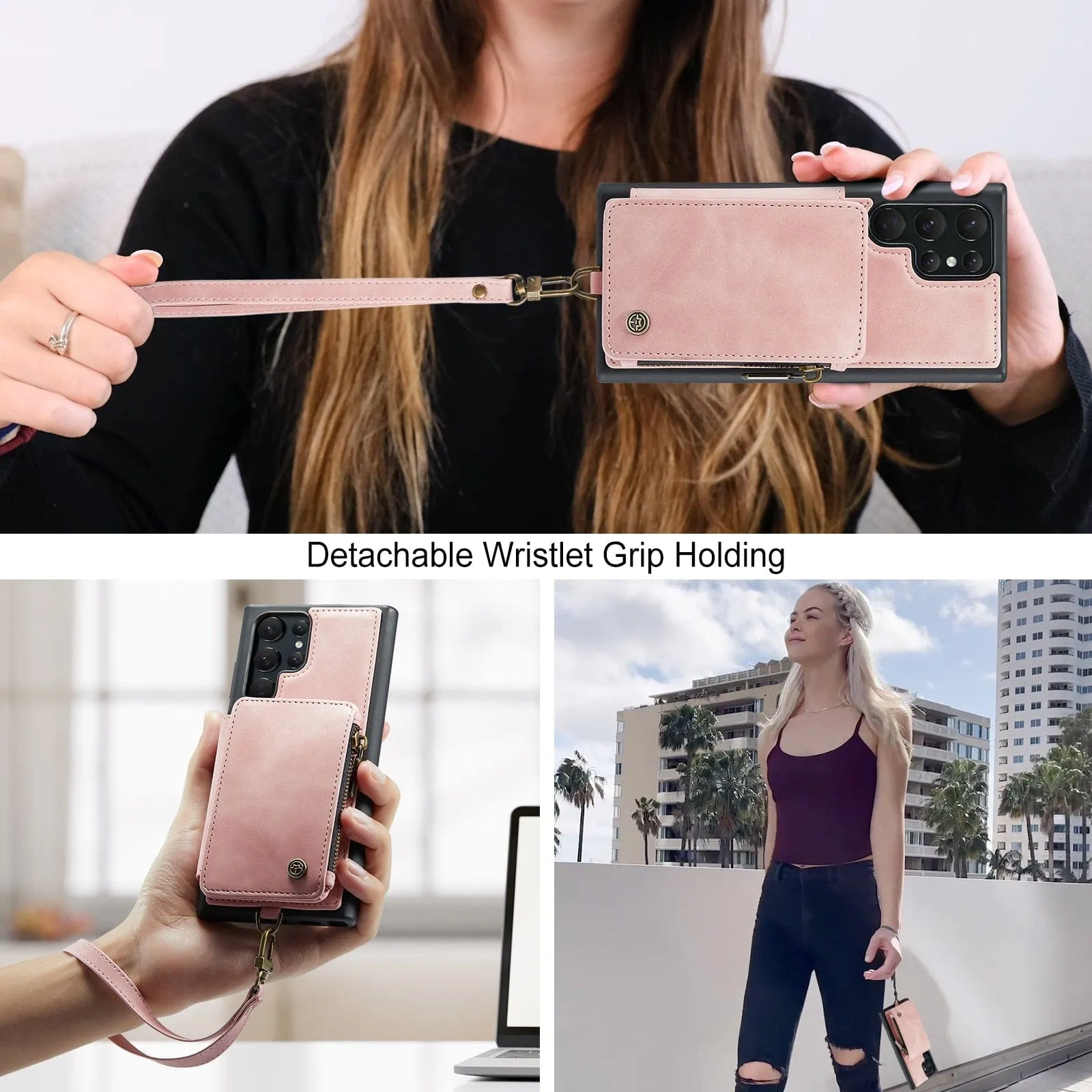 RFID Leather Wallet Case For Samsung