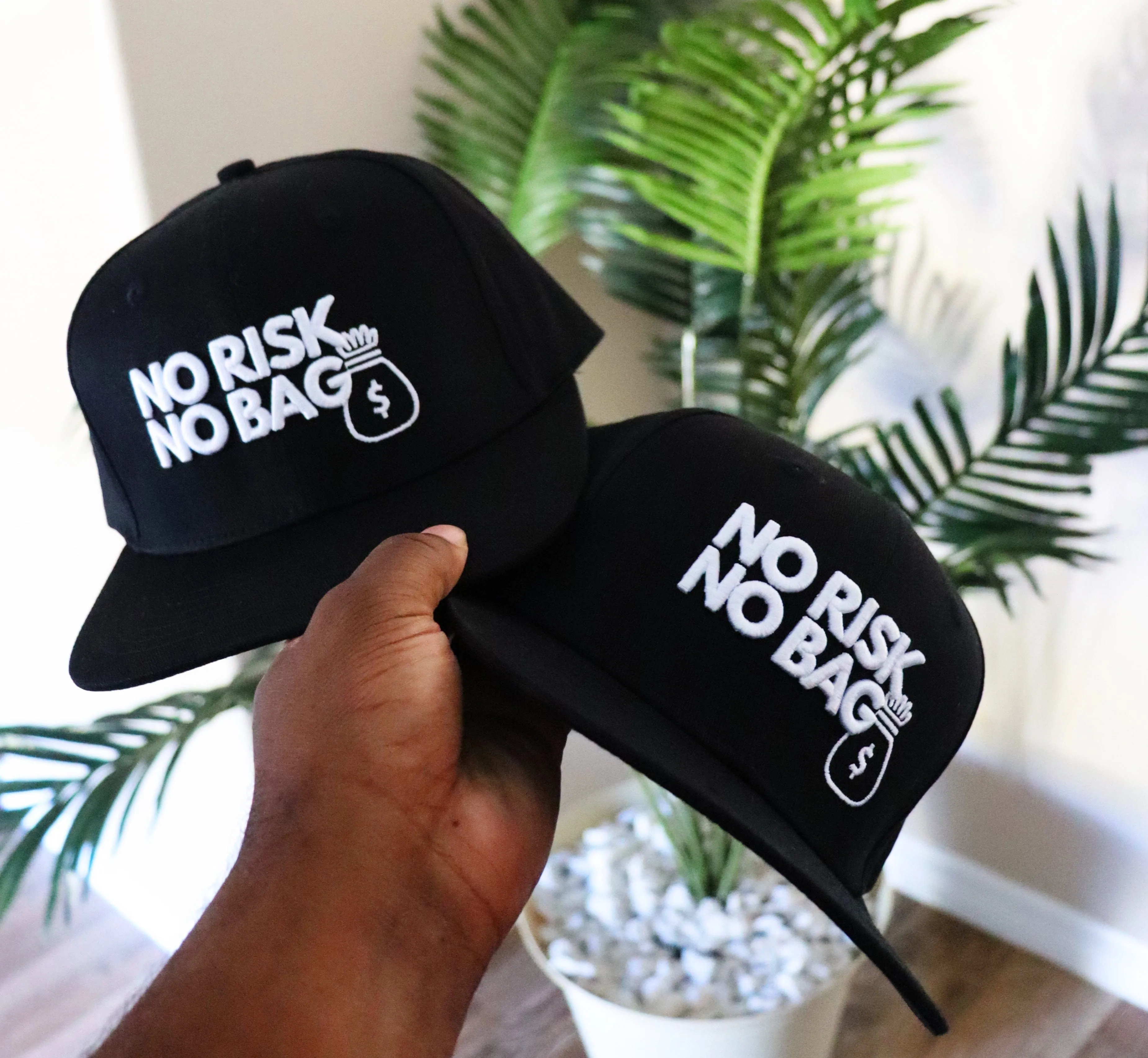 RISKY REWARDS “NO RISK NO BAG” SNAPBACK FITTED HAT