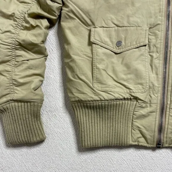 Rocawear Y2K Beige Khaki Logo Eagle Patch Crop Bomber Jacket S