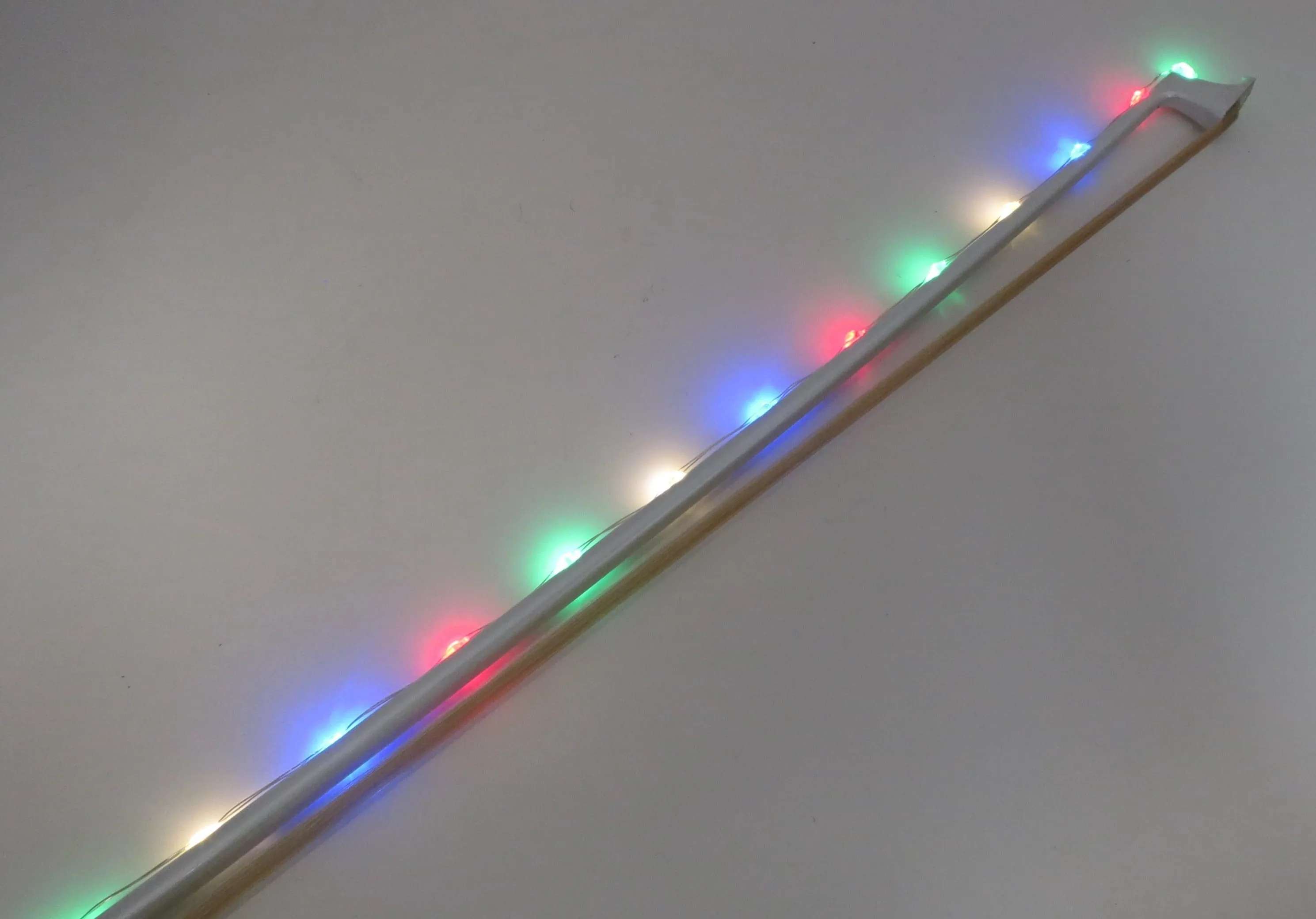 Rozanna's Violins Glow Bow Multi Color White Carbon Fiber Violin Bow