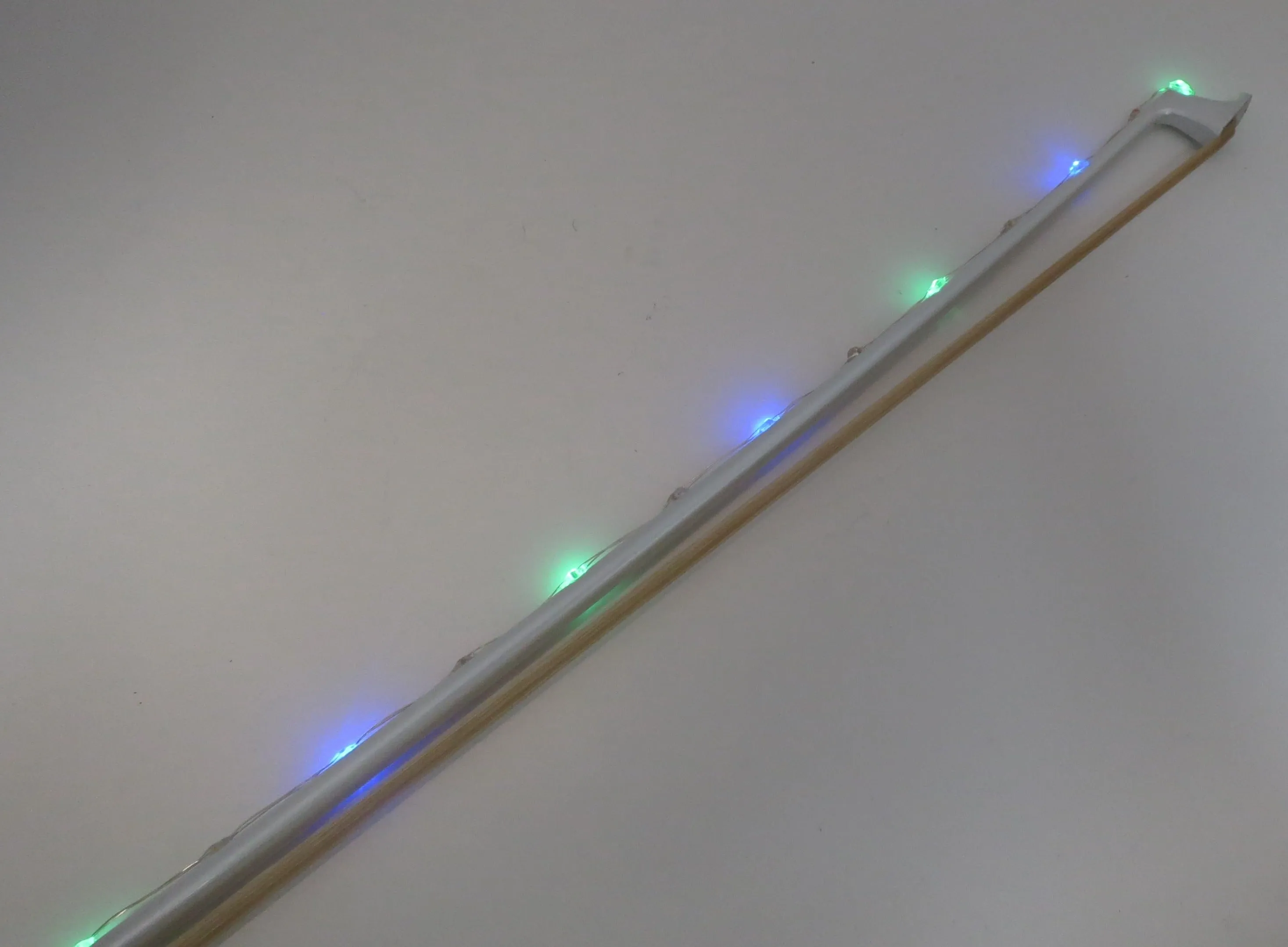 Rozanna's Violins Glow Bow Multi Color White Carbon Fiber Violin Bow