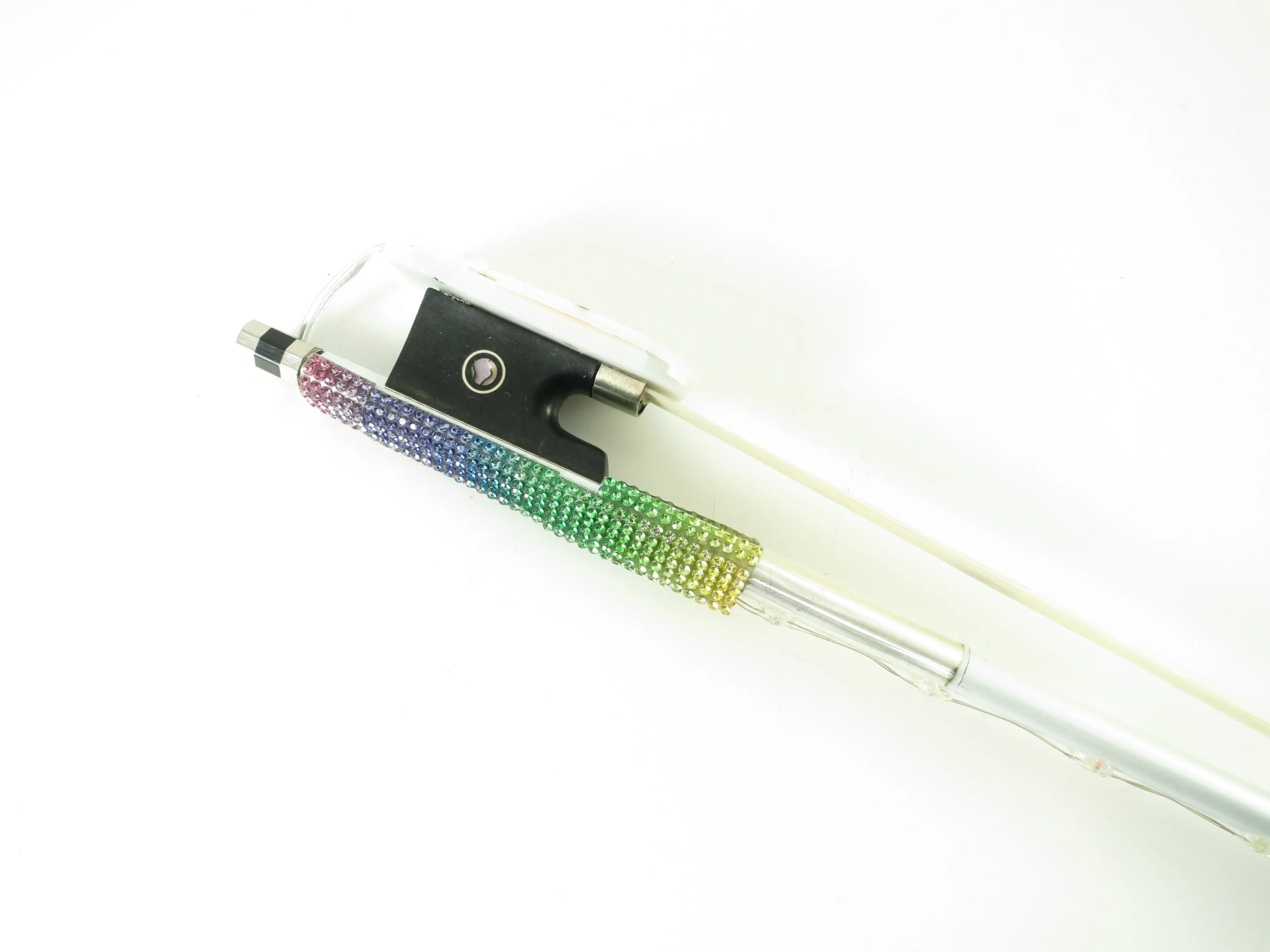 Rozanna's Violins Glow Bow Multi Color White Carbon Fiber Violin Bow
