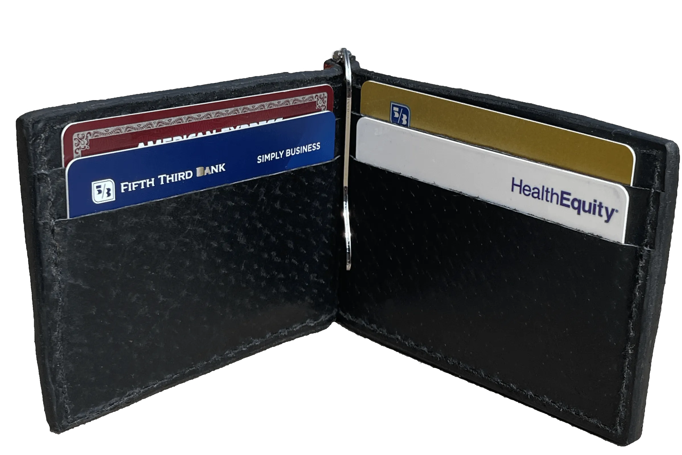 Rustic Brown Elephant Bifold Slim Profile Wallet With Money Clip