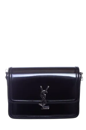 Saint Laurent Black Solferino Medium Logo-Leather Shoulder Bag