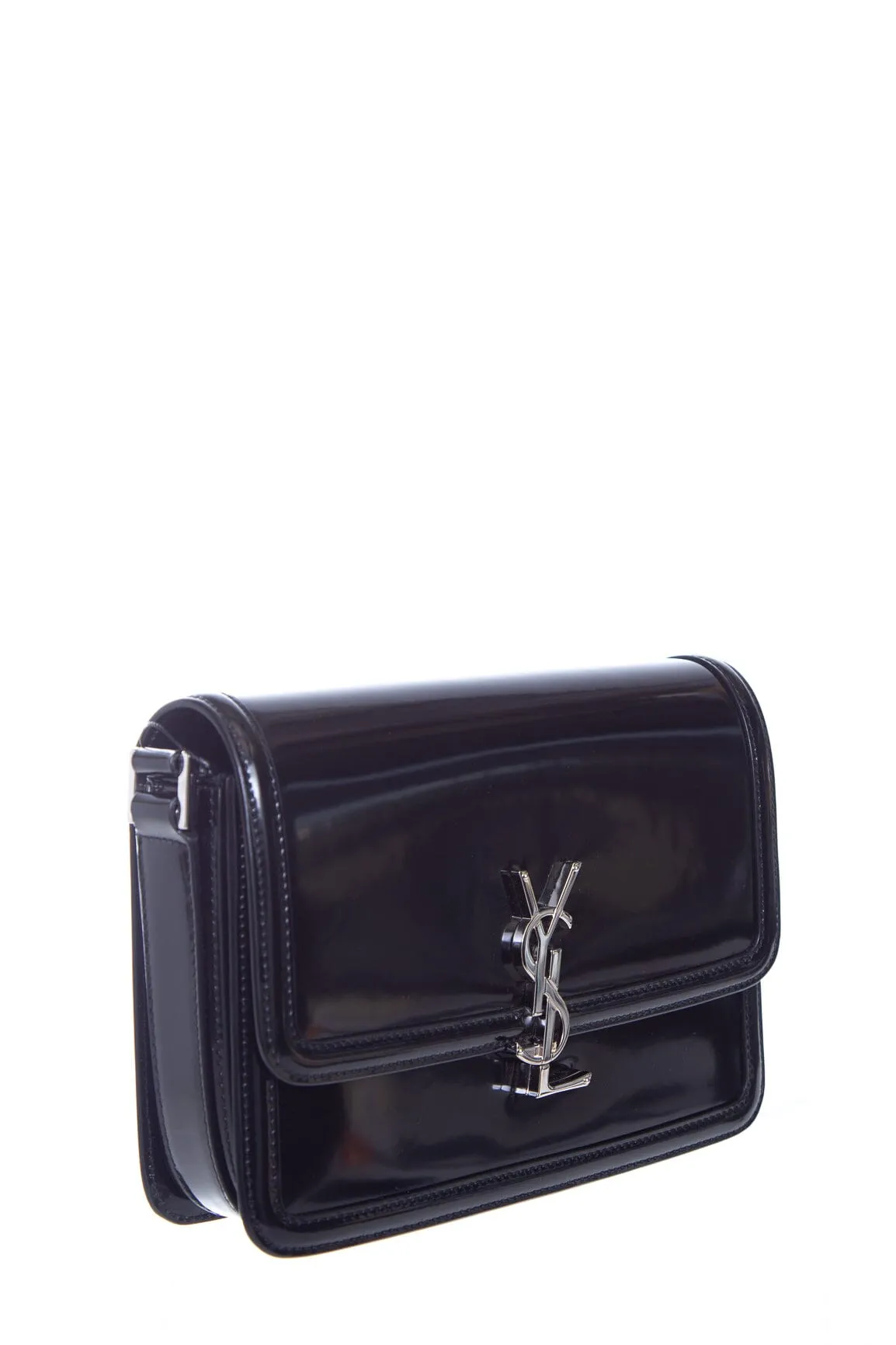 Saint Laurent Black Solferino Medium Logo-Leather Shoulder Bag